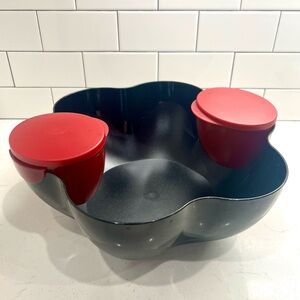 Tupperware Chip & Dip Appetizer Serving Bowl Set 4624A RARE